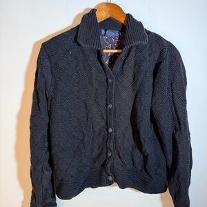 Main Line Black Button-Up Cardigan Jacket